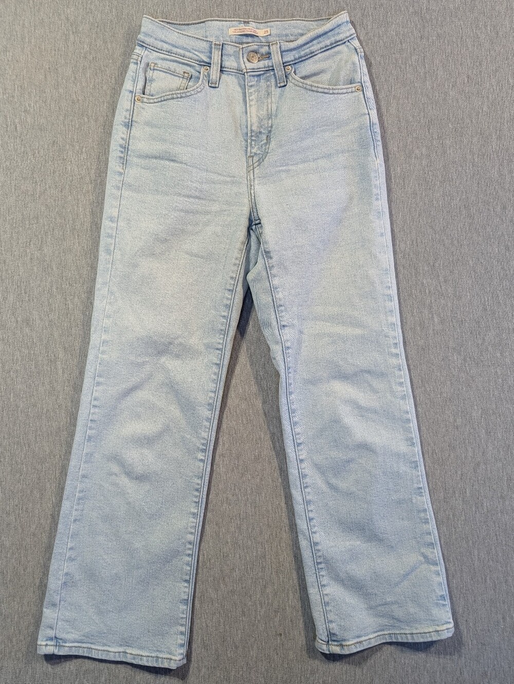 Levi's High Waisted Crop Flare Jeans Women's 25 X 27 Light Wash Blue